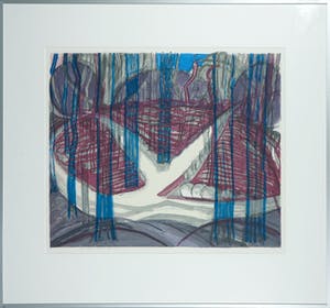 Hans Ebeling Koning - Litho, Zonder Titel (Bos en Paars) - Ingelijst kopen? Bied vanaf 35!