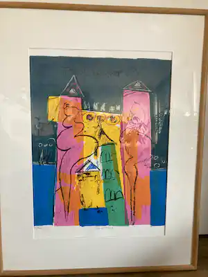 Frank Lengvenius - Kleurenzeefdruk ‘ Bij elkaar ‘ ( GROOT ) verkauft für € 60!