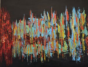 John Foppen - City Vieuw By Night......# K04. Diptych .XL. GROOT. kopen? Bied vanaf 195!