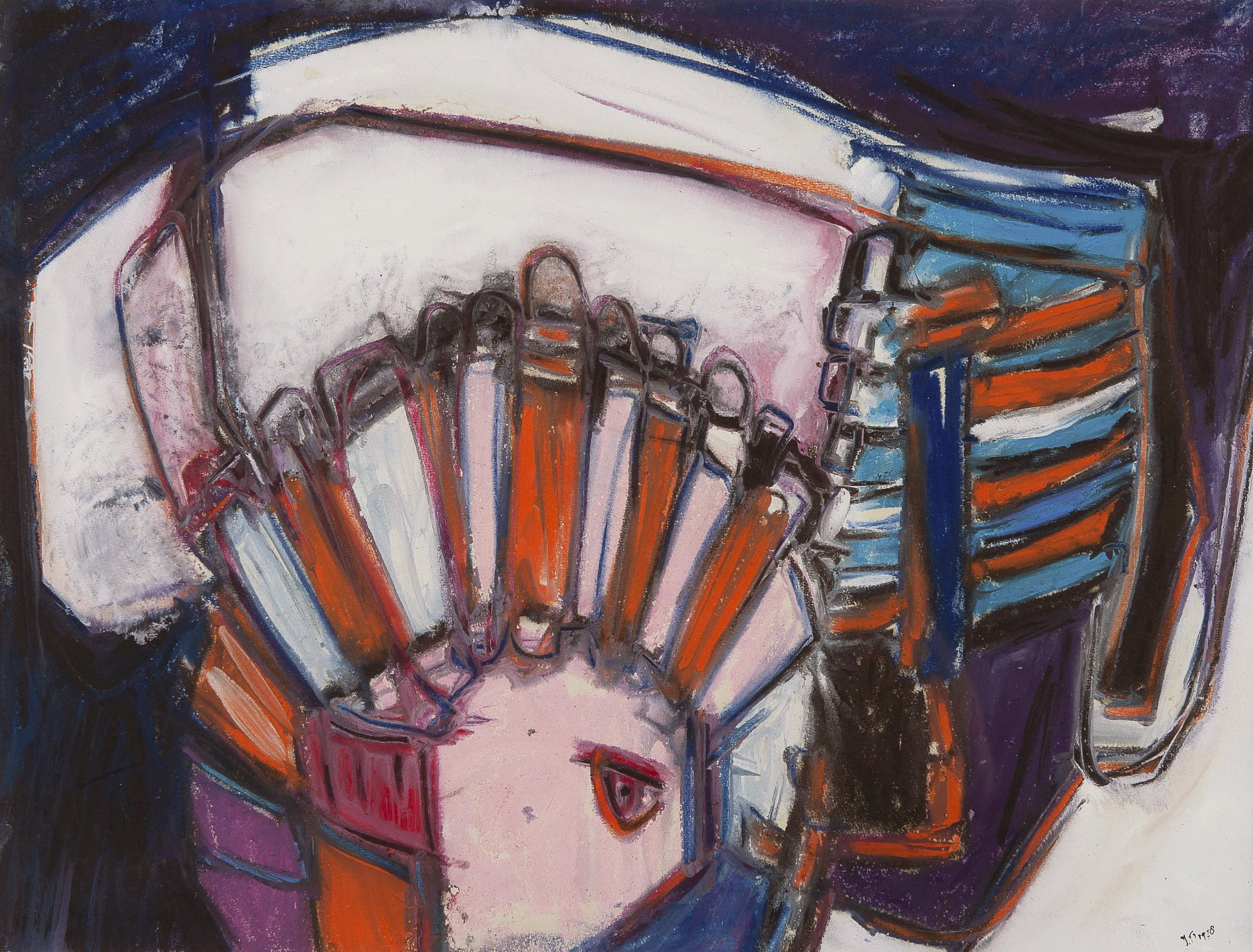 Ineke Tuinier - Zonder titel - Gouache en pastel op papier - BKR Groningen, 19 kopen? Bied vanaf 9!