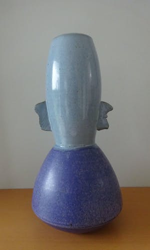 Ed Meissenberg - gesigneerd unica vaas van steengoed met oa stroomglazuur kopen? Bied vanaf 95!