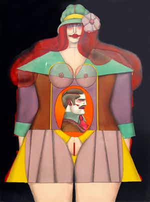 Richard Lindner - In blijde verwachting, litho (netjes ingelijst) verkocht voor € 300!