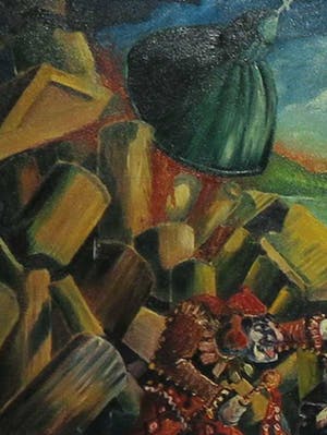 Richard van der Spek - Olieverf op marouflé, Kerstpolka - Ingelijst (Zeer groot) kopen? Bied vanaf 150!