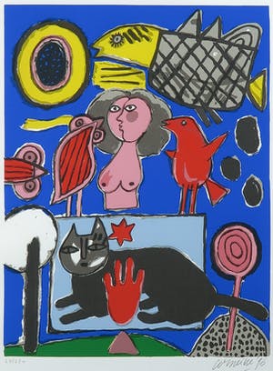 Corneille - Zeefdruk, Zonder titel - Ingelijst kopen? Bied vanaf 200!