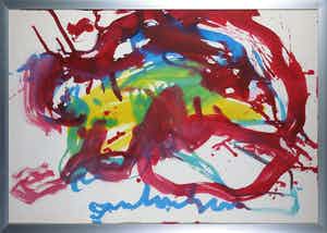 Anton Heyboer - Aquarel, Compositie - Ingelijst (Groot) verkocht voor € 200!