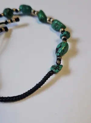 Nieuwe Handgemaakte sterling zilveren 'Turquoise bohemien' turquoise armband kopen? Bied vanaf 30!