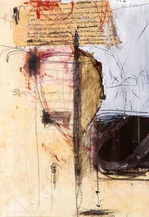 Otto Hetterscheid - 1991 - pastelkrijt, inkt, acrylverf en papier op papier verkocht voor € 20!