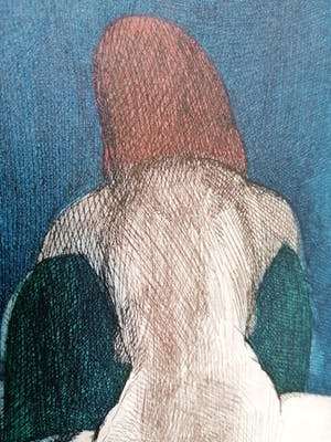 Ernst Fuchs - Handgesigneerde ets - Rückenakt - Naakt kopen? Bied vanaf 195!