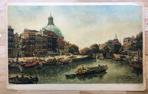 Cornelis Brandenburg - CORNELIS BRANDENBURG - GROTE ETS PRINSHENDRIKKADE verkocht voor € 70!