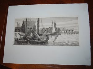 Hendrik Lesage - Volendam rond 1924 - mooi uitgewerkte, heldere ets, nr. 60 kopen? Bied vanaf 45!