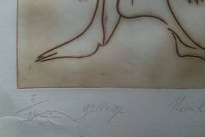 Reinhoud D'Haese - Rechter/Getuige - etsen - ingelijst kopen? Bied vanaf 225!