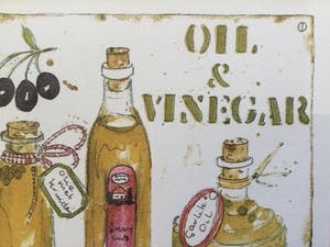 Alie Kruse-Kolk - Oil & Vinegar | zeefdruk, voor in de keuken - ingelijst kopen? Bied vanaf 22!