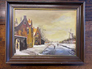 Niet of onleesbaar gesigneerd - schaatsen op de sloot kopen? Bied vanaf 1!