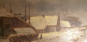 H.M. Voerman - Winterlandschap met boerderijen aan vaart met brug kopen? Bied vanaf 250!