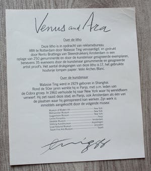 Walasse Ting - Litho: Venus and ara - 1988 kopen? Bied vanaf 650!