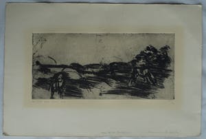 Wilfred Voet - Ets , “2 Koeien in de polder” – gesigneerd –1963 – nr 3 van 12 kopen? Bied vanaf 25!