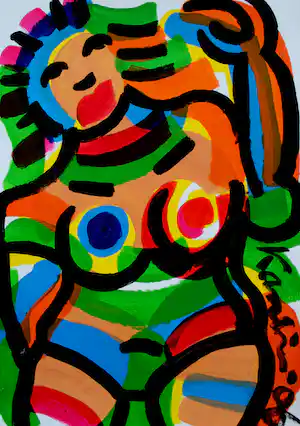 Jacob Kanbier - Acryl op papier: zonder titel - 2006 verkauft für € 85!