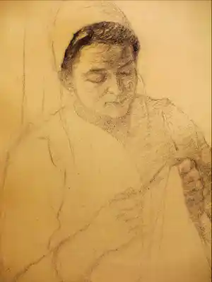 Willem Vaarzon Morel (sr.) - Vrouw aan herstelwerk - Tekening vendu pour 35€ !