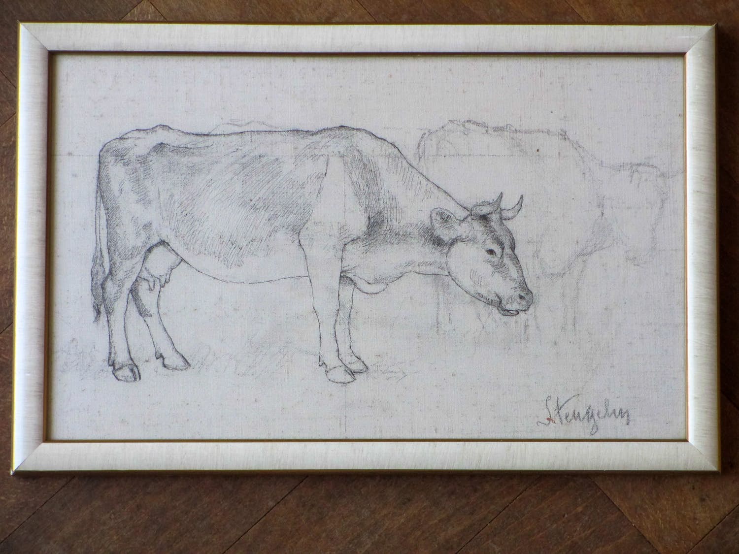 Alphonse Stengelin - Runderen - Tekening verkocht voor € 35!