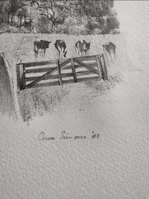 Cisca Simons - De kerk van Cothen - litho uit 1985 kopen? Bied vanaf 1!