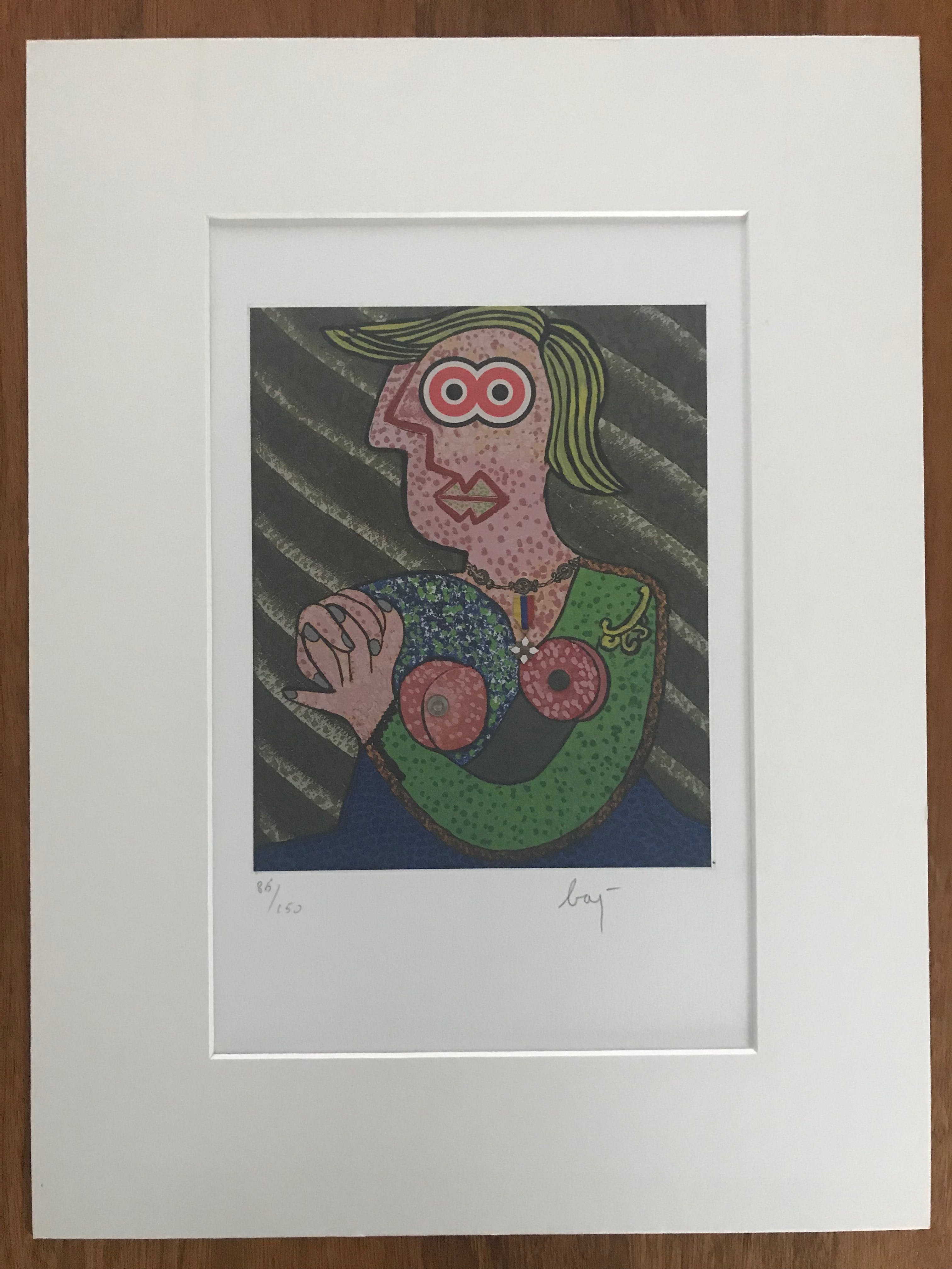 Enrico Baj - Kleurenlitho - Zonder Titel - Gesigneerd - Oplage 150 kopen? Bied vanaf 125!
