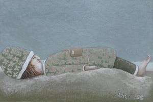 Schilder Hermanus - Lekker lui, gemengde techniek gesigneerd, 2005 kopen? Bied vanaf 65!