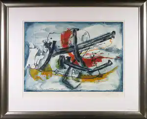 Manfred Jung - Et/Aquatint, Zonder titel - Ingelijst verkocht voor € 50!