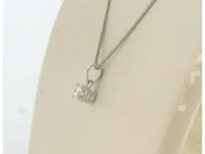 14k gouden collier met hanger met diamant 0.10 ct kopen? Bied vanaf 190!