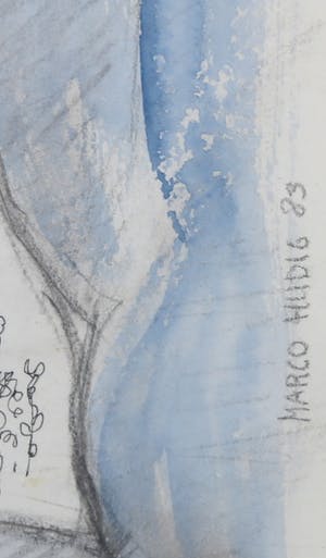 Margot Hudig-Heldring - Gemengde techniek op papier, Paardenportret - Ingelijst kopen? Bied vanaf 1!