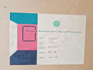 Kees Hak - 1960 - grote expressionistische Gouache/papier "Afbraak Amsterdam" - gesigneerd kopen? Bied vanaf 100!