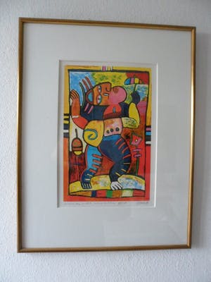 Clemens Briels - Zeefdruk, titel. 'Woman with Umbrella". kopen? Bied vanaf 75!