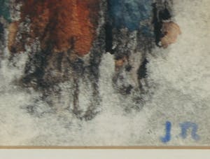 Jan Rijlaarsdam - Gemengde techniek, Vrouw met twee kinderen - Ingelijst kopen? Bied vanaf 200!