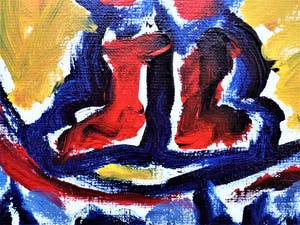 Anton Heyboer - Het symbool van de onschuld Kleurijke krachtige schildering kopen? Bied vanaf 450!