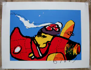 Herman Brood - Grote zeefdruk: Red Baron kopen? Bied vanaf 425!