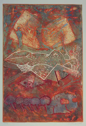 Chabab Tayefeh Mohajer - Gemengde druktechniek, Lot van 11 abstracte composities + boek kaufen? Bieten Sie von 300!