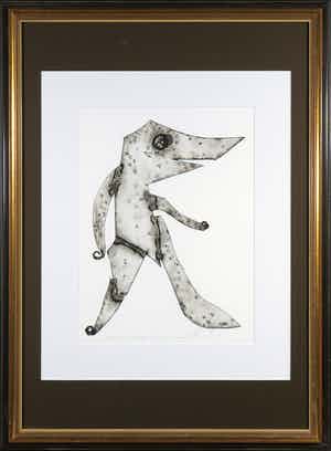Reinhoud D'Haese - Aquatint metaaldruk, Combien d'épouses peut-avoir un persan - Ingelijst verkocht voor € 1!