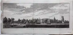 Jan Caspar Philips - De Stad Gouda, van over den IJssel te zien. 1743 verkauft für € 24!