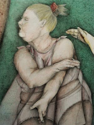 Niet of onleesbaar gesigneerd - Karikaturale & gesigneerde Pasteltekening "Ballerina's" - Fraai ingelijst! kopen? Bied vanaf 1!