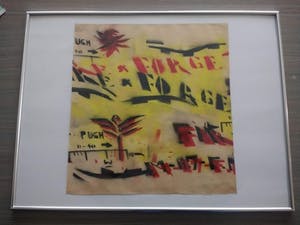 Herman Brood - schilderij op papier, Forget, ingelijst + HB-M certificaat kopen? Bied vanaf 350!