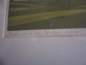 Hans Heijman - Kleuren ets, Bomen aan de dijk/Boerderij in landschap kopen? Bied vanaf 40!