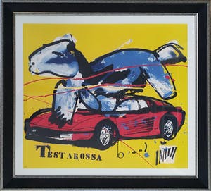 Herman Brood - Zeefdruk: 'Testarossa' - Nieuw ingelijst kopen? Bied vanaf 460!