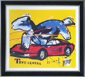 Herman Brood - Zeefdruk: 'Testarossa' - Nieuw ingelijst verkocht voor € 460!