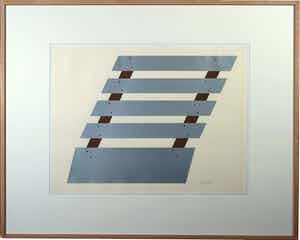 David van de Kop - Zeefdruk, Zonder titel - Ingelijst verkocht voor € 35!