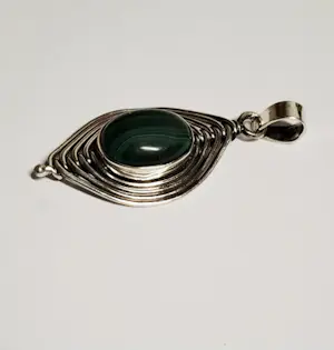 Nieuwe zilveren hanger met malachiet kopen? Bied vanaf 65!