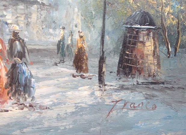 Niet of onleesbaar gesigneerd - Winters stadsgezicht Parijs kopen? Bied vanaf 1!