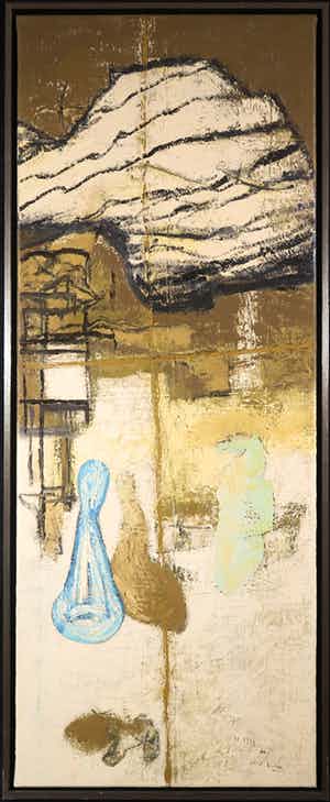 Miguel Ybanez - Acryl op doek, Abstracte compositie - Ingelijst verkocht voor € 350!