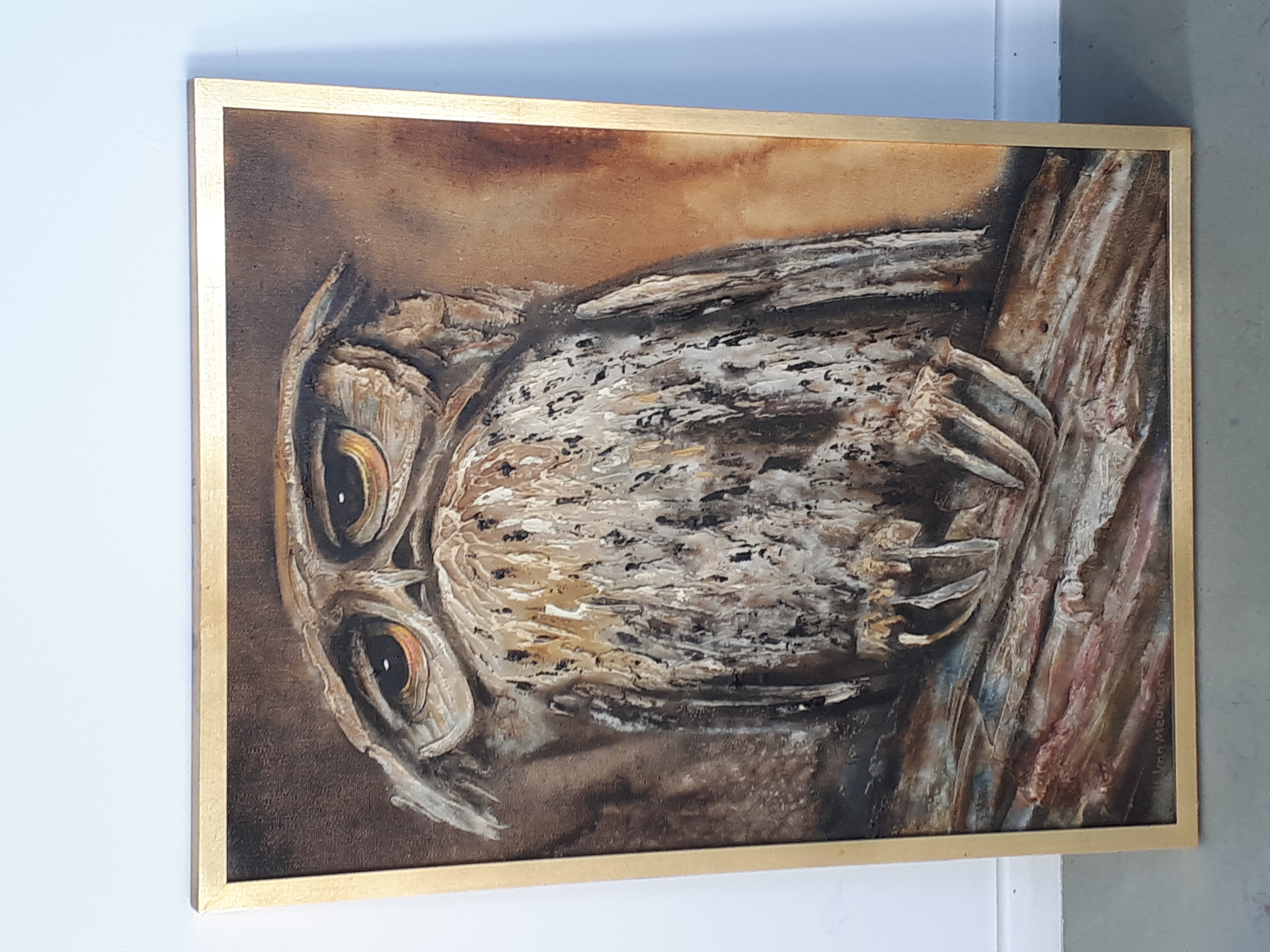 Alfons Van Meirvenne - Uil zittend op tak.  kopen? Bied vanaf 950!