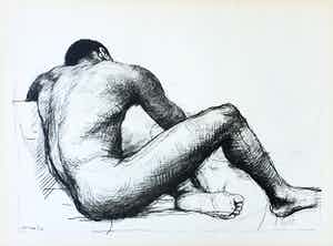 Aat Veldhoen - Rotaprint mannelijk naakt verkocht voor € 50!