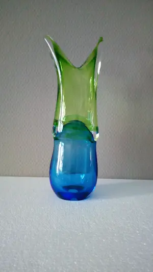 Paul Spannenberg - Groen en blauw glas object - Unicum - Gesigneerd kopen? Bied vanaf 150!