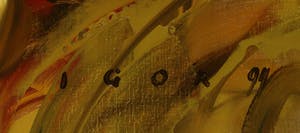 Igor Levashov - Acryl op doek, Gele tulpen - Ingelijst (Groot) kopen? Bied vanaf 600!